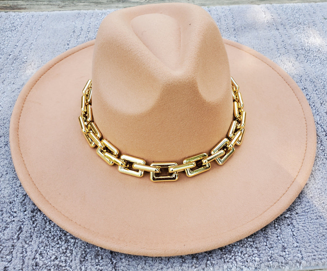 Large Cuban Link Fedora Hat